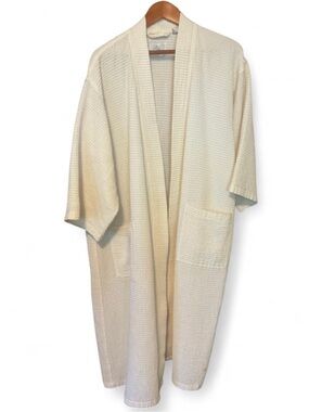 Lightweight Waffle Kimono Robe in Cream